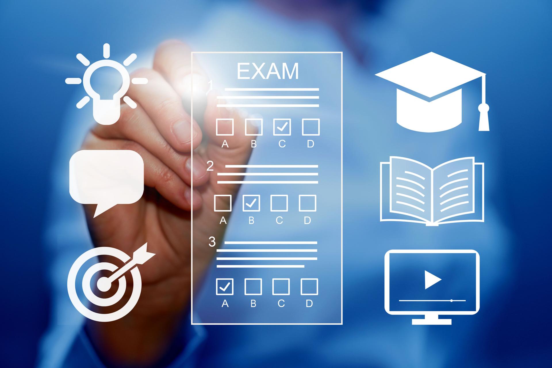 Education internet online digital technology concept. E-learning education, online internet course lessons.